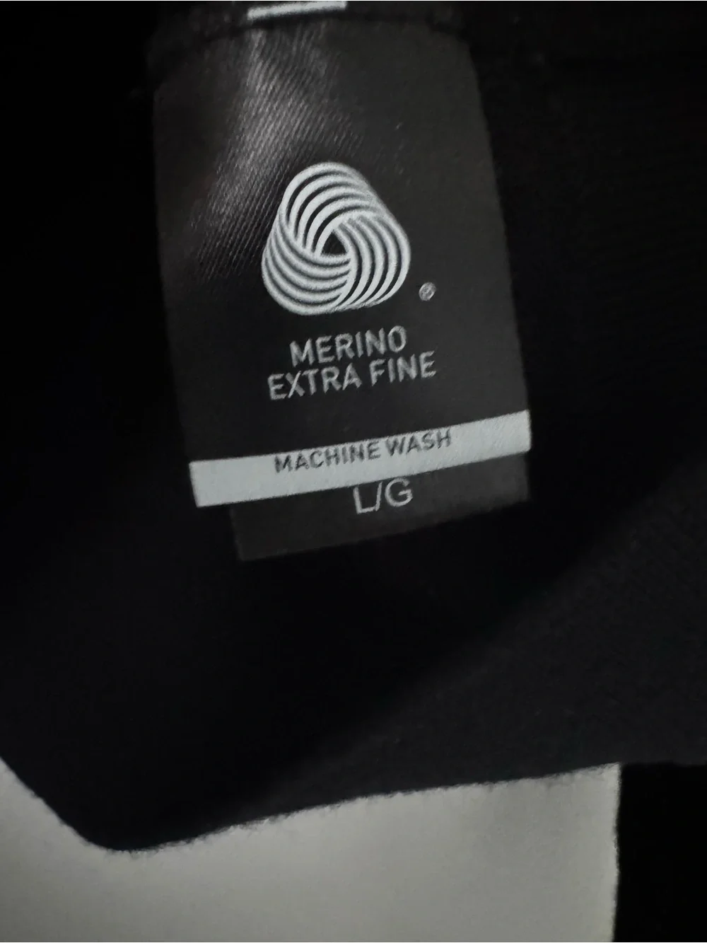 Katherine Barclay Black 100% Extra Fine Merino Wool Crewneck Sweater - Size L
